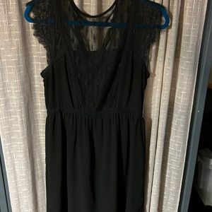 Black mini dress with lace